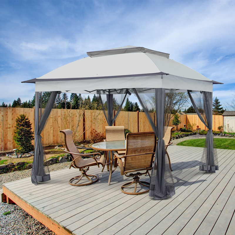 11' x 11' Straight Leg Pop-Up Patio Canopy, Outdoor Instant Shelter with UV Protection, Water Resistant Top & Rolling Carry Bag