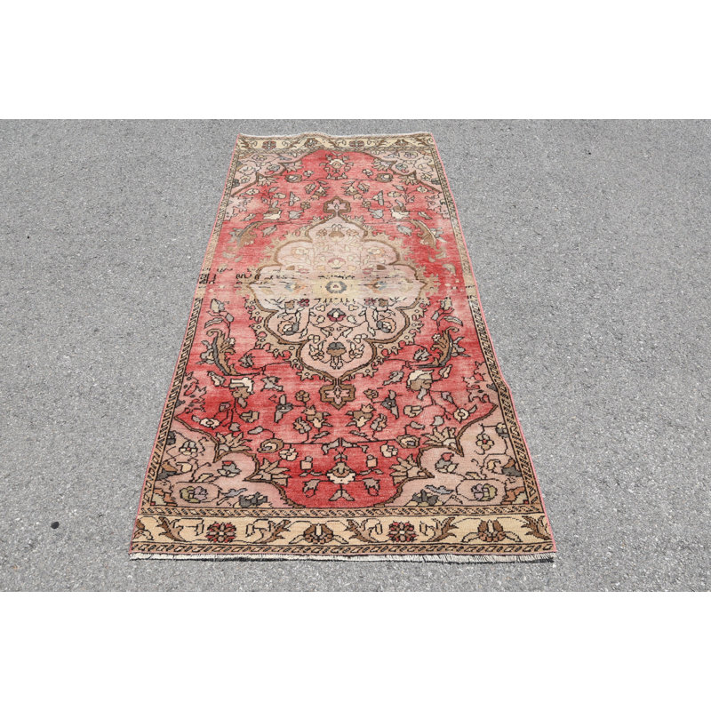 Tapis rétro, tapis orientaux rouges, tapis turc, tapis décoratifs de 3,2 x 6,9 pi, tapis anatoliens, tapis marocains