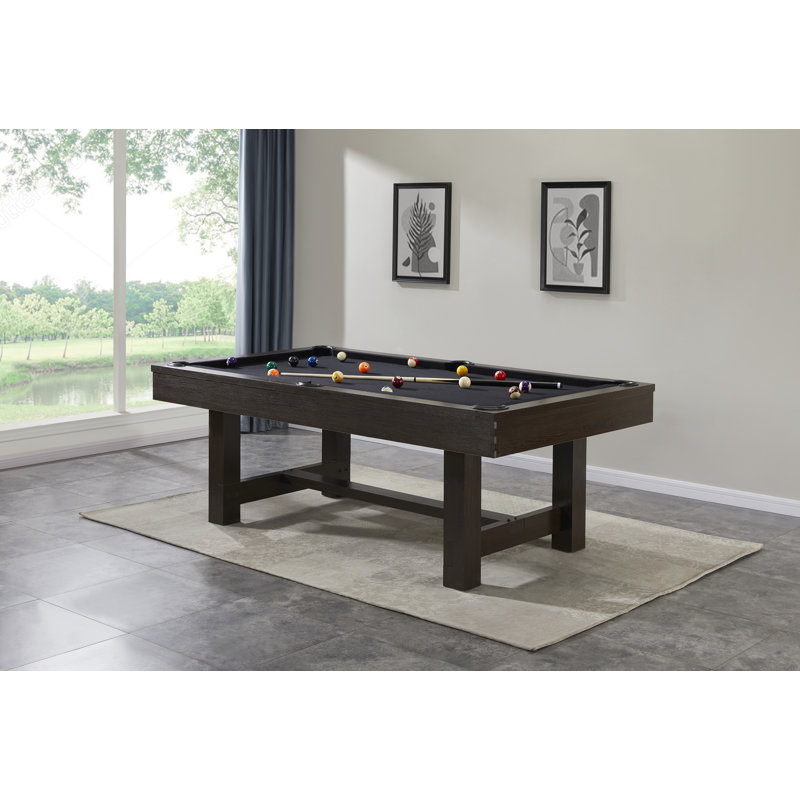 Wilson 7' Dark Wood and Black Felt Pool Table