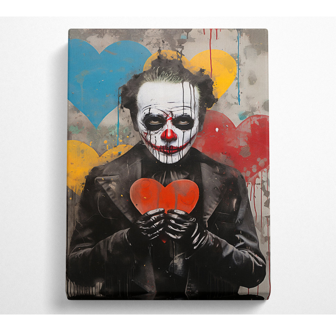 Joker Heart Graffiti - Kunstdrucke auf Leinwand