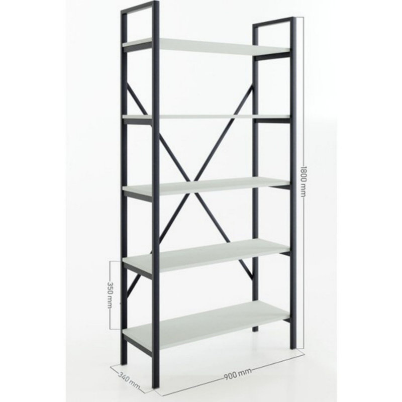 Bibliothèque moderne blanche, 35,4 x 70,9 x 13,4 pouces | 100% panneau de particules enduit de mélamine, profondeur de tablette de 11,8 pouces | Solution de rangement élégante pour la maison et le bureau, design durable et élégant