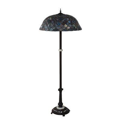 Lykins Tiffany Fishscale 62"" Floor Lamp -  Canora Grey, 1708B6400BF04C8BAF7B78345B36EAE4