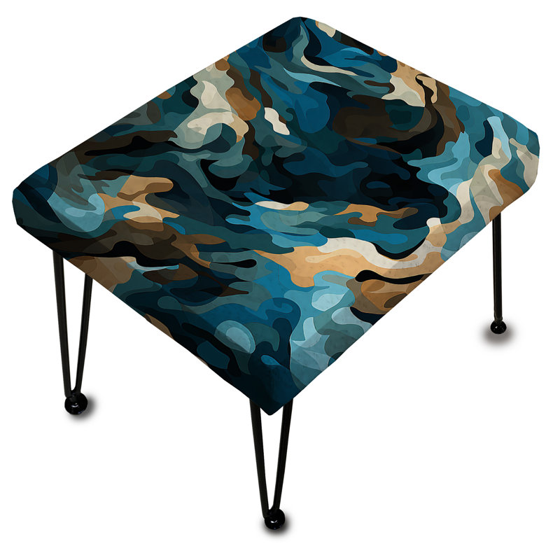 Repose-pieds rectangulaire noir et bleu Futuristic Stealth