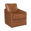 Chaise pivotante en cuir brun Rocha