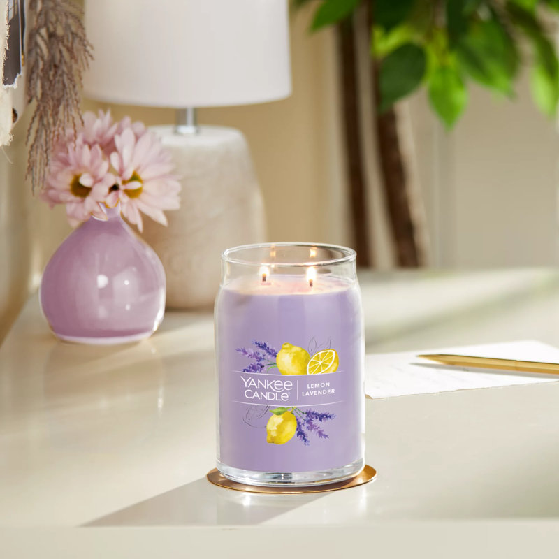 Large Lemon Lavender Scented Soy Jar Candle