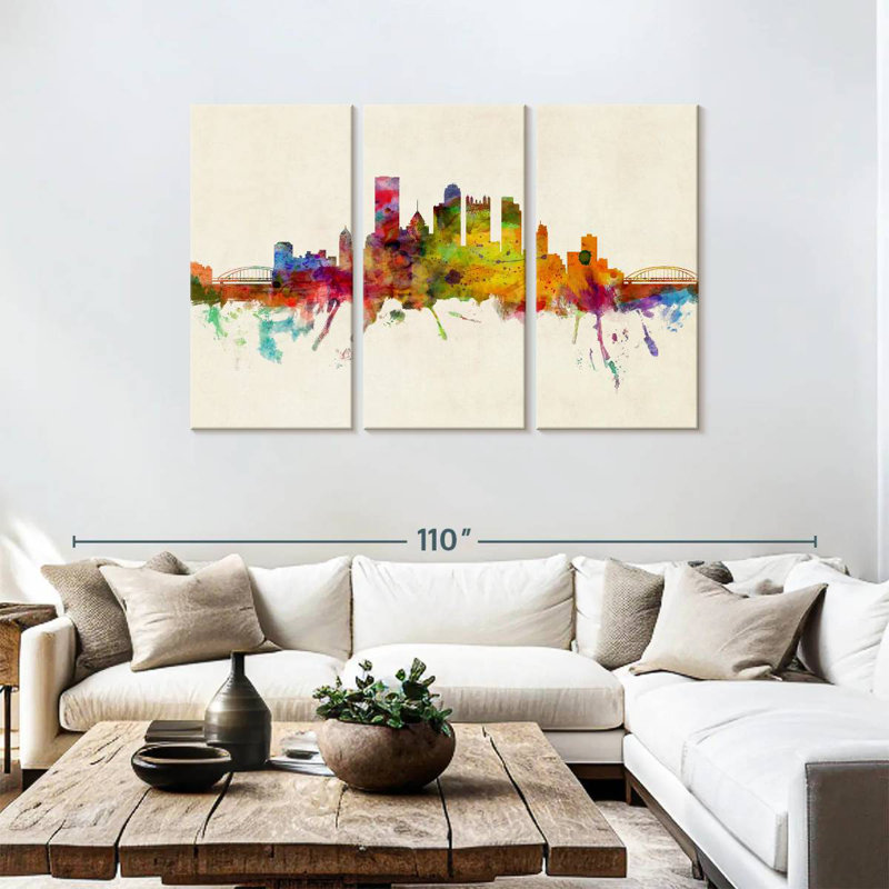 Pittsburgh Pennsylvania Skyline III, 48" H x 74" W