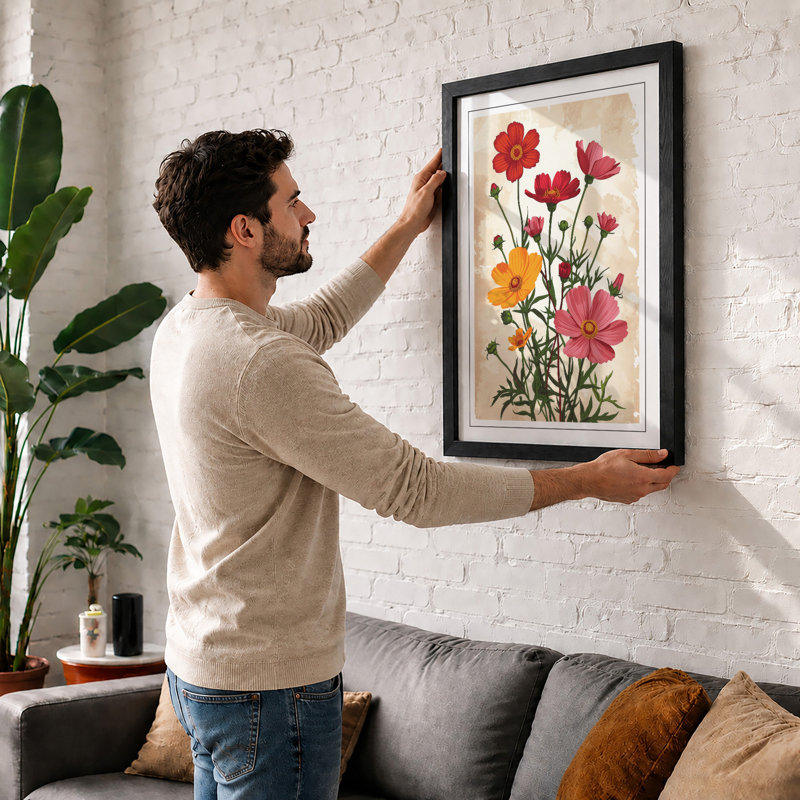 Flower Study Botanical - Framed Print, Oak, A4 - 29.7 x 21.0 cm