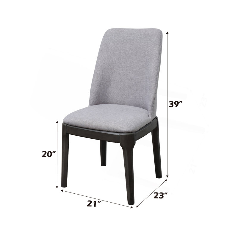 Ensemble de 2 chaises d'appoint Madan en lin gris clair et chêne gris