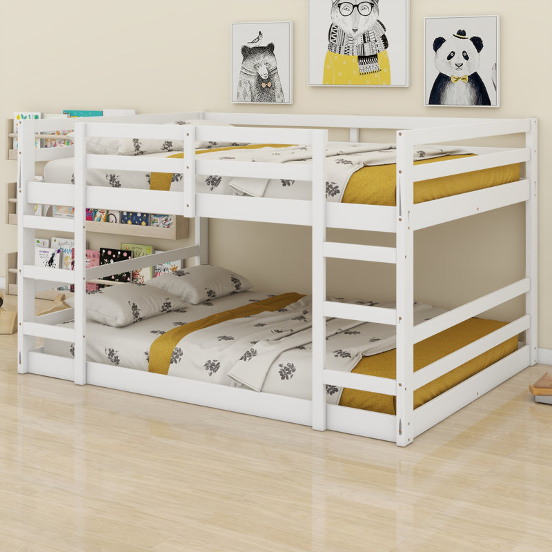Lit superposé durable avec échelle facile d'accès, Blanc