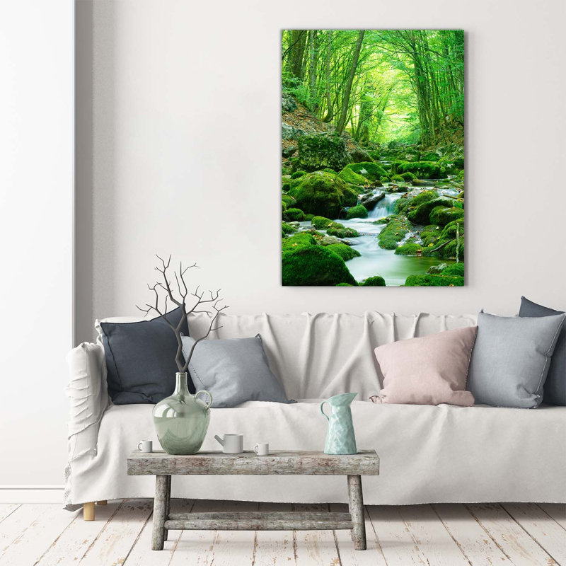 Stream In The Jungle - Wrapped Canvas Print