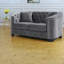 Canapés en velours à assise profonde de style chesterfield gris à 5 places pour le salon