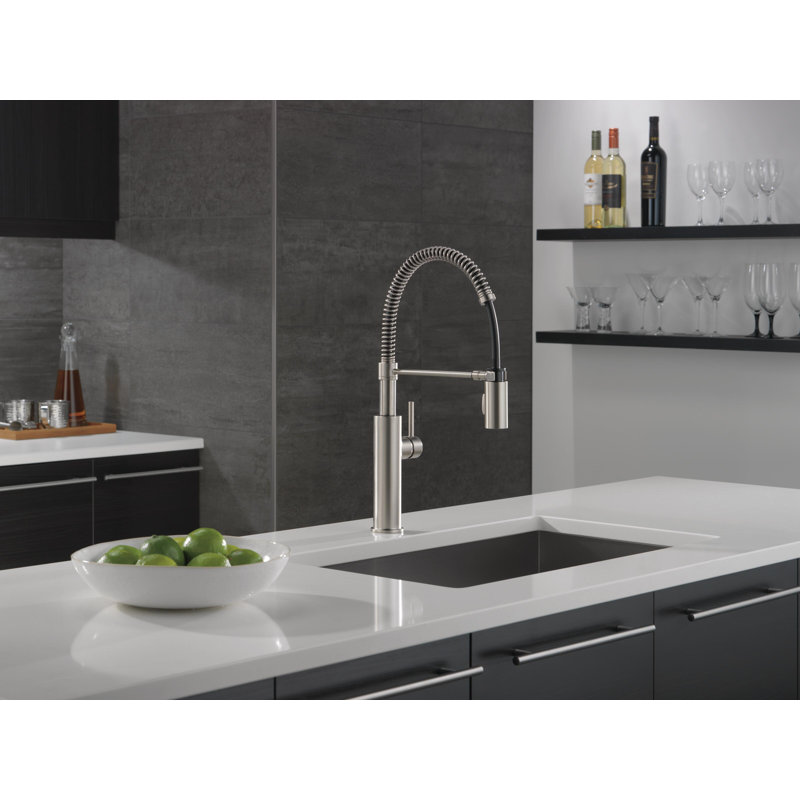 Robinet d'évier de cuisine Antoni Pro, Acier inoxydable Spotshield