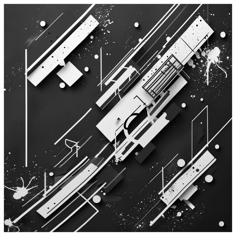 Couvertures d'art abstrait noir et blanc, 50in W x 60in H