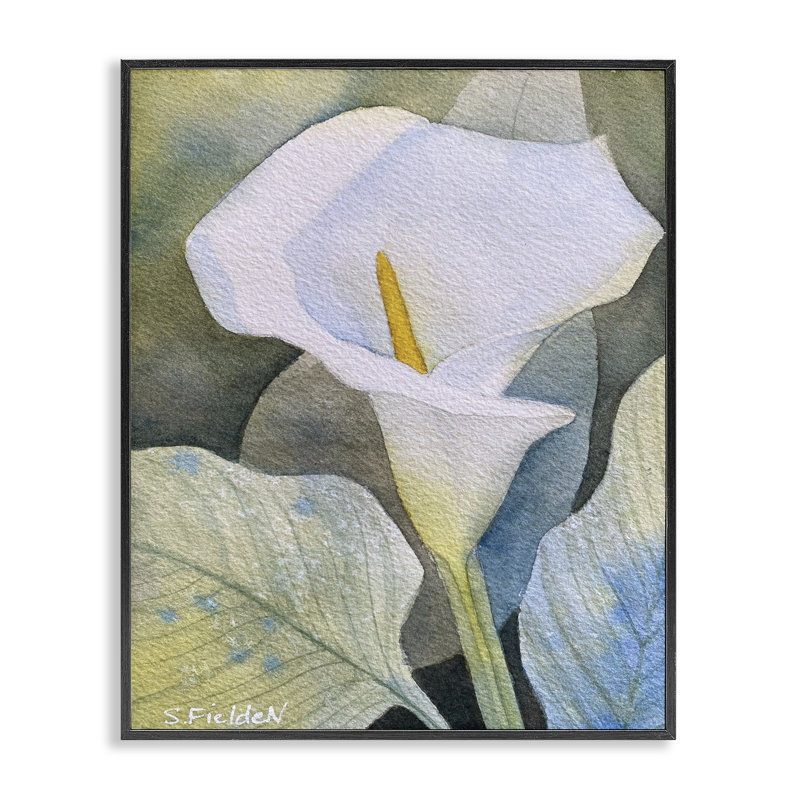 Giclée encadrée Garden Lily, par Stephanie Fielden, H 14 po x l 11 po, Giclée encadrée noir minuit
