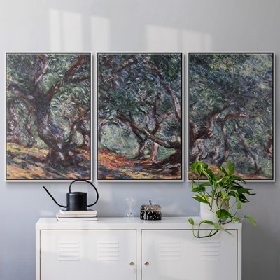 Olive Trees In Bordviera, 1884, reproduction d'art sur toile encadrée 3 pièces