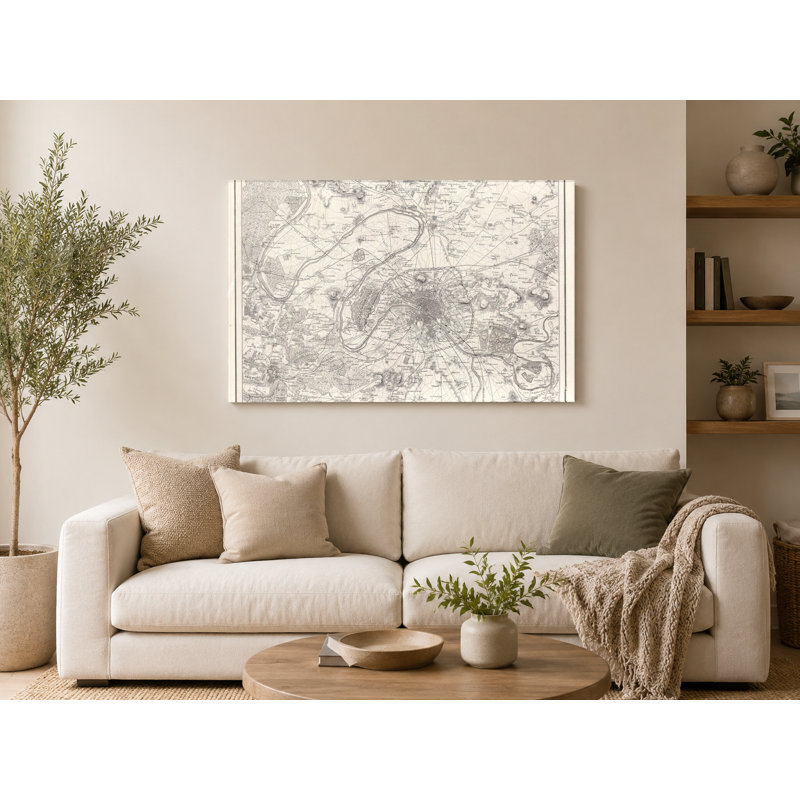 Les Environs de Paris (1857) - Paysage, art mural sur toile, 18" W x 12" H