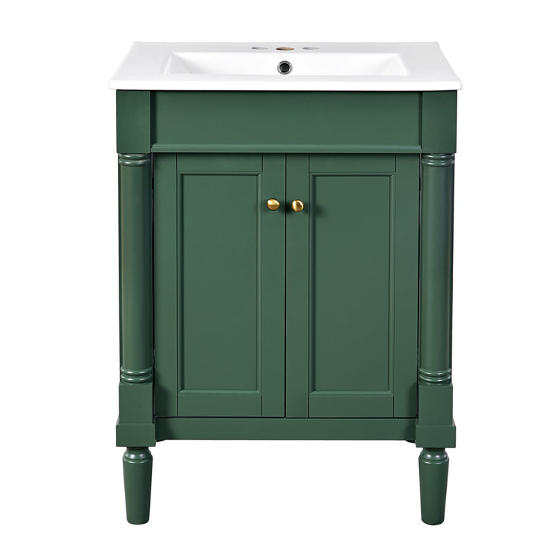 Meuble-lavabo 24 po avec lavabo supérieur, Vert