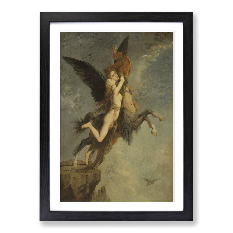 The Chimera by Gustave Moreau - Picture Frame Painting, 65cm H x 48cm W x 2cm D, Black Framed