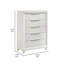 Commode haute à 5 tiroirs Ressy, bois blanc contemporain-137503020