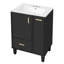 Meuble-lavabo noir 24 po avec lavabo, armoire, tiroir profond et panier coulissant, structure en bois massif et panneau de fibres à densité moyenne | Idée de cadeau-1799948079