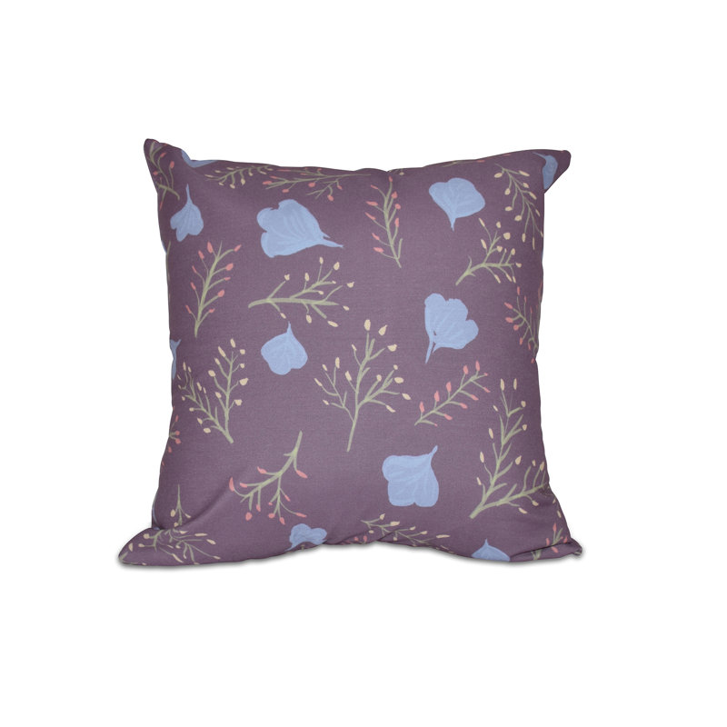 Housse et insert de coussin d'extérieur carré Botanical Blooms Spring Blooms, H 20 po x l 20 po, Mauve