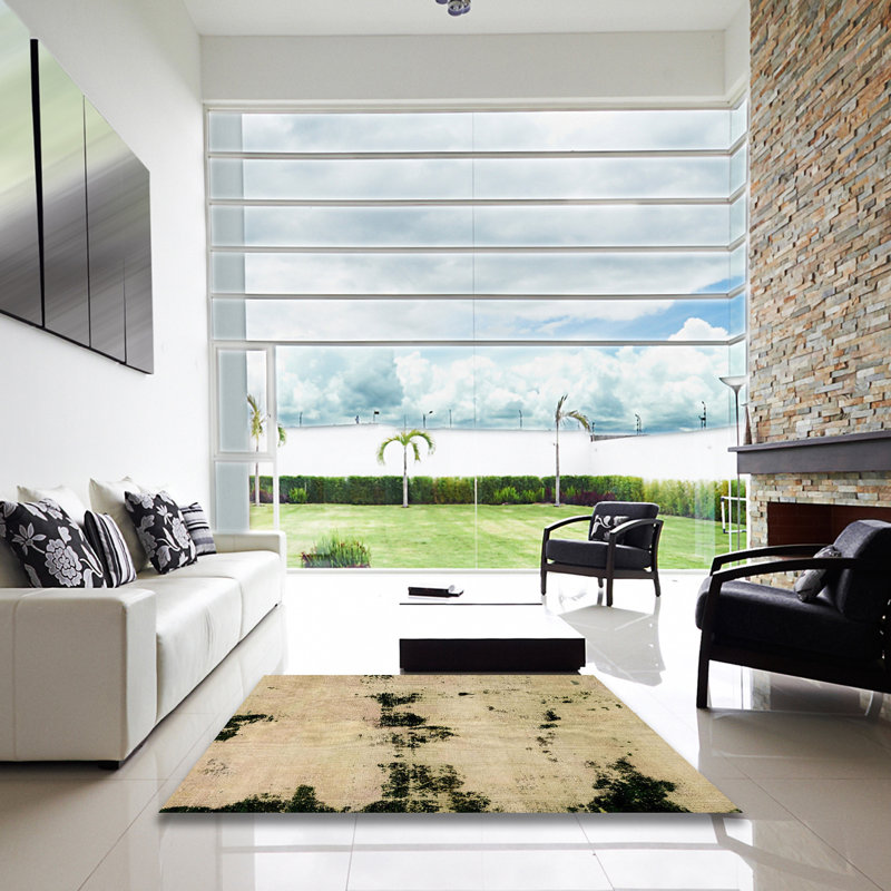Tapis abstrait moderne 2021, Carré 3 pi