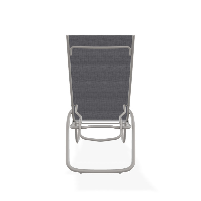 Outdoor Rust-Resistant Metal Chaise Lounge, Textured Warm Gray, Augustine Pewter