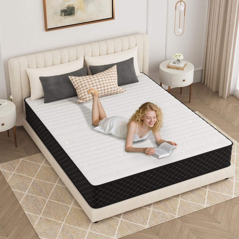 Restly 25cm Medium Feel Pocket Spring & Cooling Bamboo Charcoal Foam Hybrid Mattress for Enhanced Breathability and Odor Control