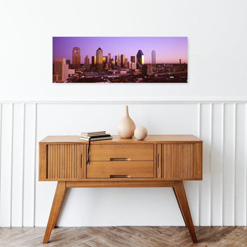 Dallas Texas USA 1 Piece Wrapped Canvas Panoramic Wall Art, 30.48 cm H x 91.44 cm W