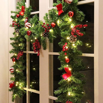 108'' in. Lighted Faux Garland