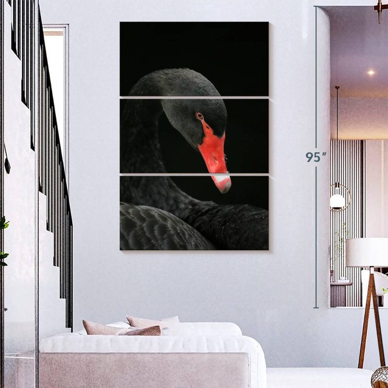 Brampt Black Swan Head, 74" H x 48" W