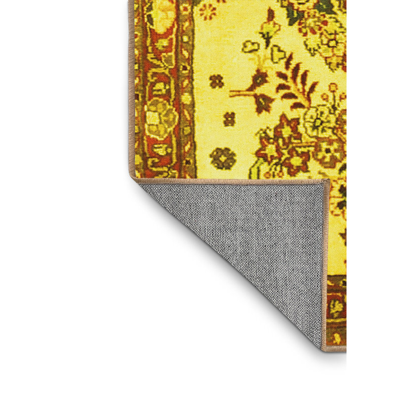 Tapis traditionnels jaunes 3771, Rectangle 3 pi x 5 pi