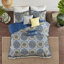Ensemble de courtepointe réversible 6 pièces avec coussins décoratifs brodés, en microfibre douce et durable-119071299