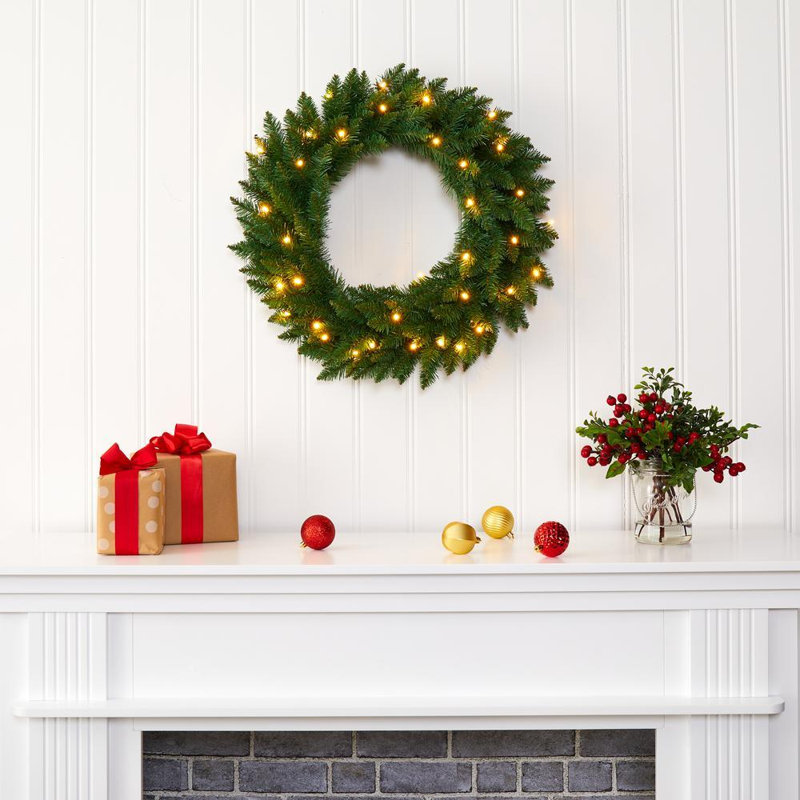 Faux Lighted PVC 21.65cm Christmas Wreath