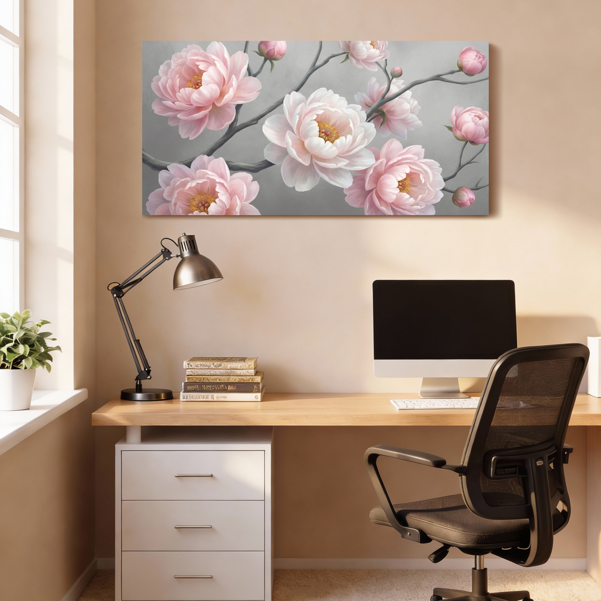 Red Barrel Studio® Peony Flowers Botanical Floral Art Canvas Wrapped ...