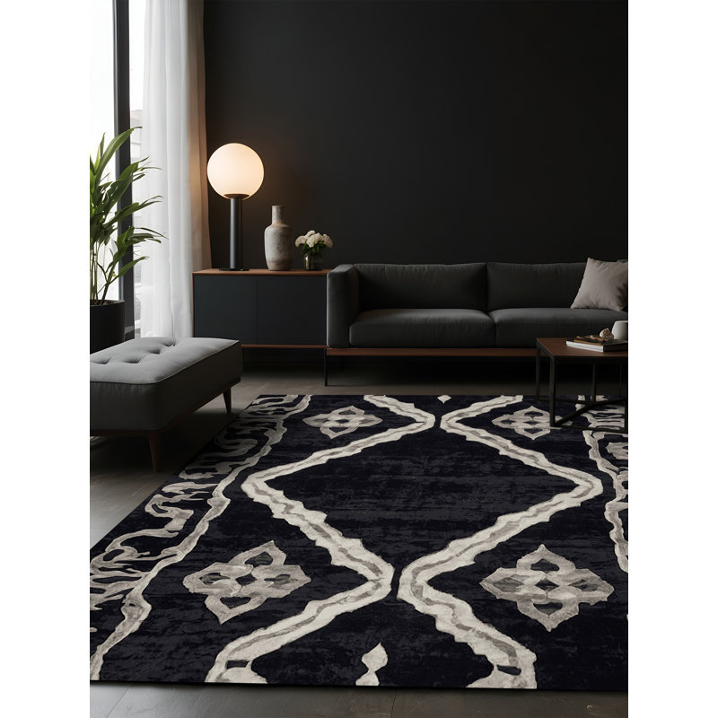Silky Soft Plush Gray Area Rug, Square 7'