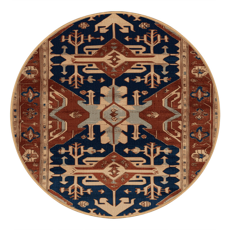 Tapis brun lavable à la machine, Rond 6 pi