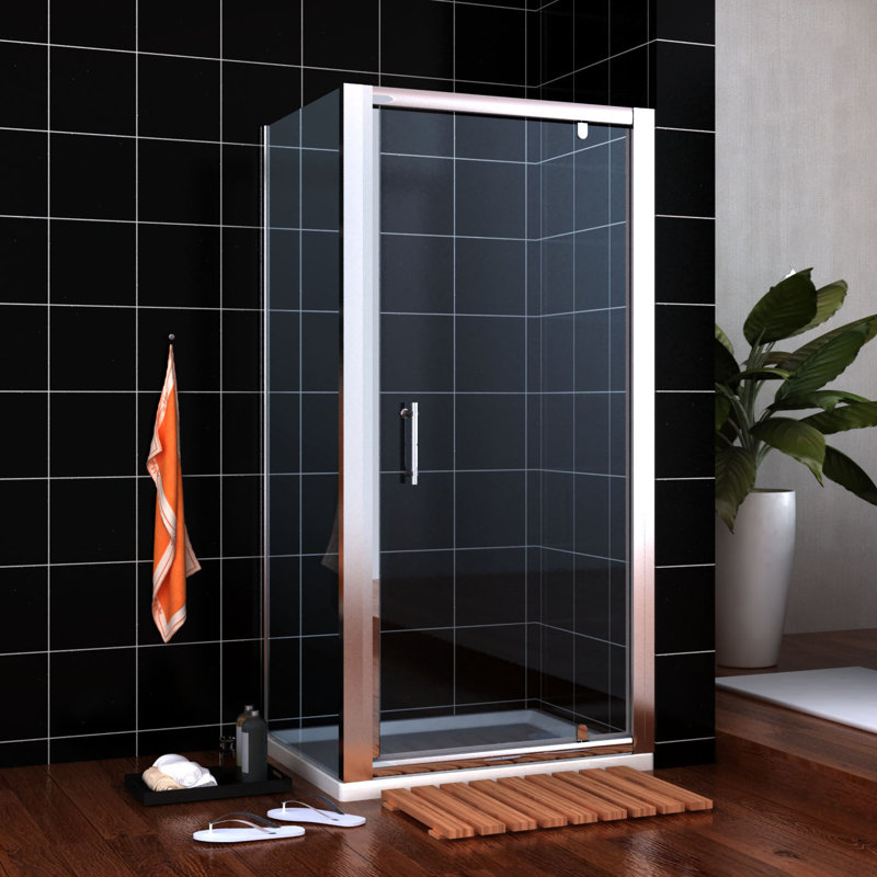 Aristeo Glass Rectangular Shower Enclosure with Tray, 1850mm H x 1000mm W x 760mm D