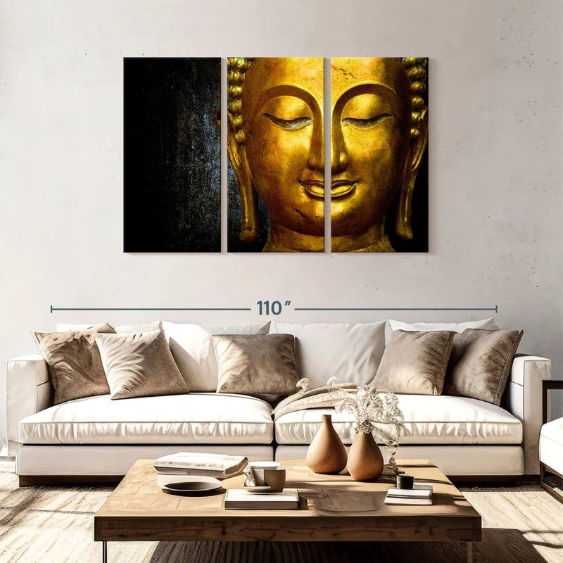 Adella Golden Buddha Statue, 48" H x 74" W