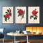 Red Botanical I, ensemble de 3 toiles encadrées sur toile-97711298-97711299