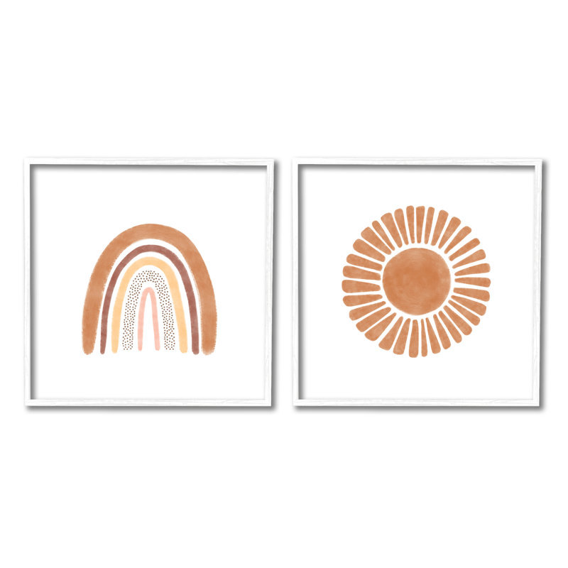 Mignon motif d'arc-en-ciel et soleil pour enfants Boho DoodleTaylor Shannon Designs, H 12 po x l 12 po