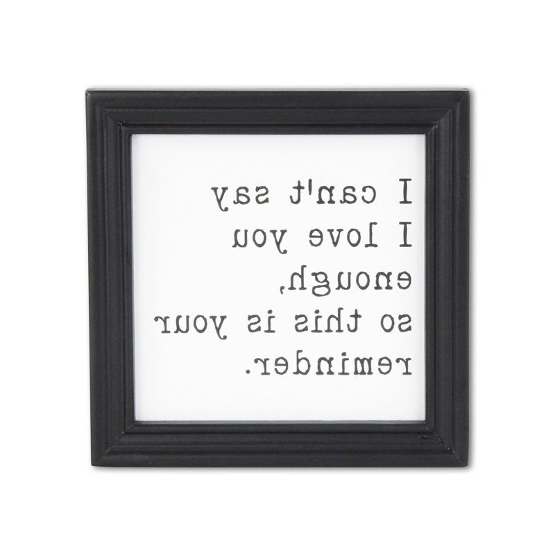 HomeRoots "Art mural noir et blanc I Cant Say I Love You Enough"