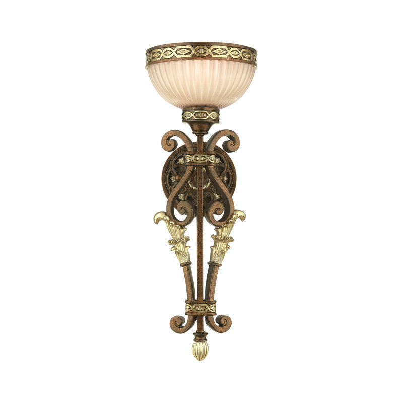 Seville Palacial Bronze Gilded Art Glass 1-Light Wall Sconce