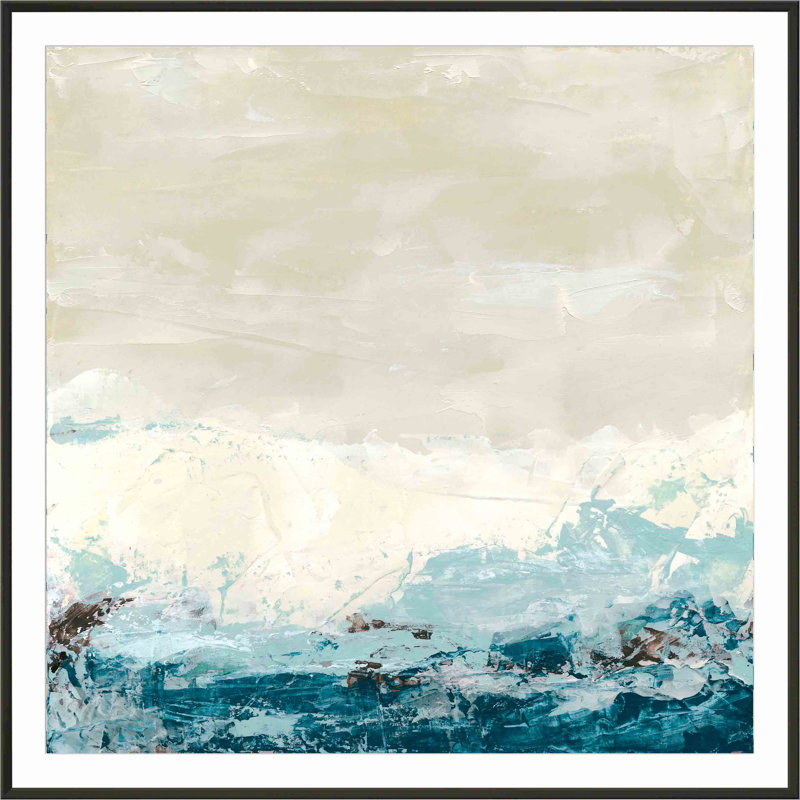«Coastal C Courants II» par June Erica Vess - peinture encadrée, H 36 po x l 36 po, Noir