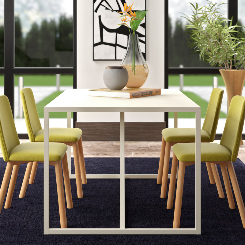 Strut Dining Table, White, 35" W x 90" L, Bar (40" Height)
