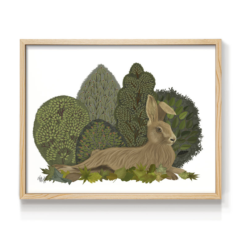 Hare inclinable en feuilles - reproduction encadrée - réarmable, Naturel, H 22 po x l 28 po