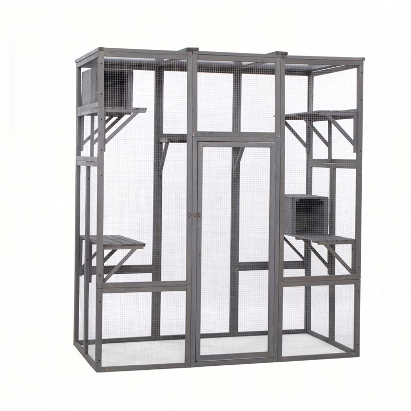 Très grande cage à chat - Gris
