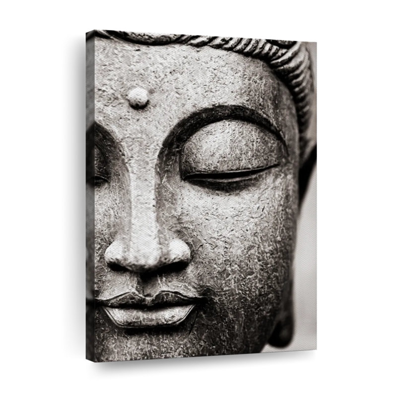 «Meditating Buddha Face», reproduction sur toile, H 48 po x l 32 po x P 1,25 po