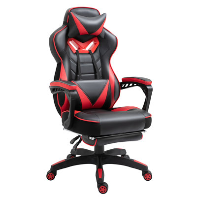 Inbox Zero Adjustable Ergonomic Faux Leather Swiveling PC & Racing Game Chair