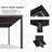 Purple Leaf Outdoor  Louvered Pergola With Detachable Louver Wall Patio Adjustable Aluminum Canopy Retractable Metal Roof For Deck Outside Backyard Hardtop Gazebo Sun Shade-112905066